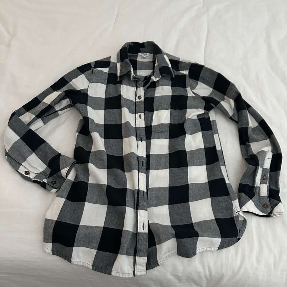 Buffalo plaid print button down shirt
